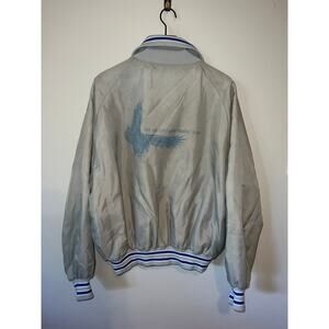 1980s Vintage AFA Falcon Quarterback Club Air Force Silver Butwin Bomber Jacket